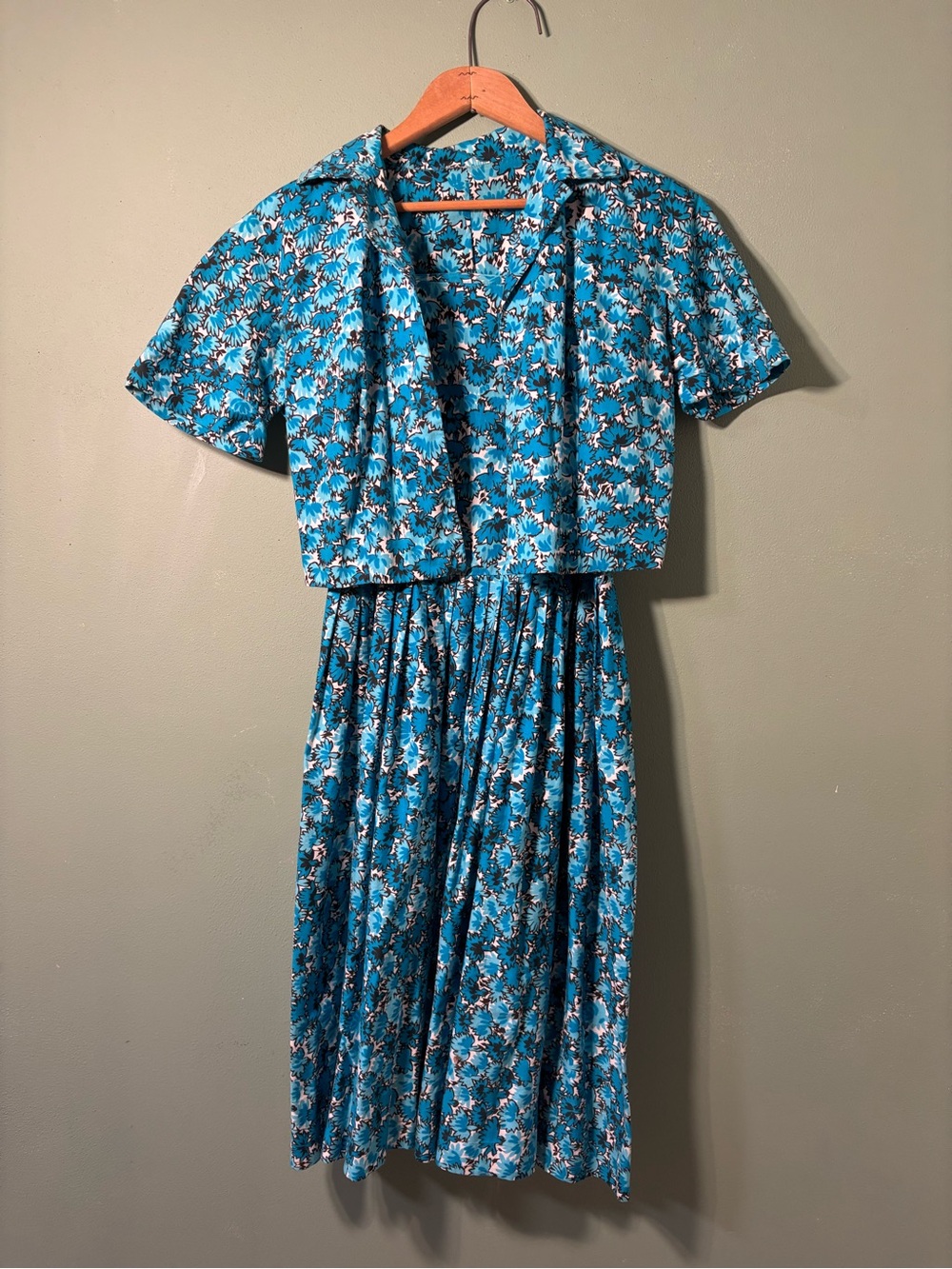 Vintage  1950’s Floral Print Two-Piece Dress Set